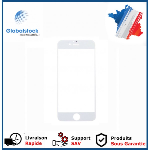 Vitre Tactile remplacement / reconditionnement + châssis + anti dust + OCA( film Glue) pour iPhone 7 Blanc