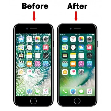 Vitre Tactile remplacement / reconditionnement + châssis + anti dust + OCA( film Glue) pour iPhone 8 Noir