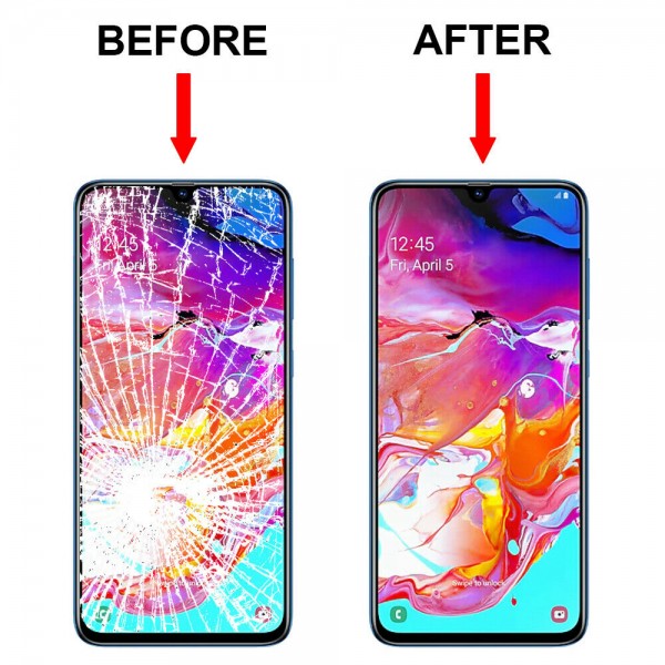 Vitre Tactile remplacement / reconditionnement + OCA( film Glue) Samsung Galaxy A70 (A705F)