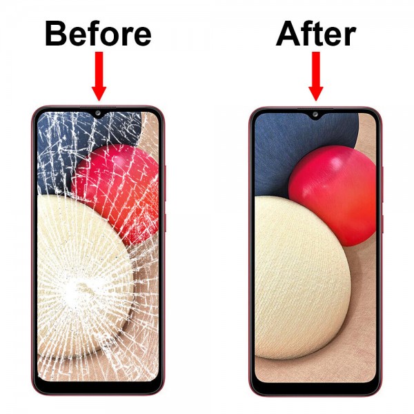 Vitre Tactile remplacement / reconditionnement + OCA( film Glue) Samsung Galaxy A02s