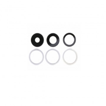 Lentille en verre caméra arrière pour iPhone 14 Pro/14 Pro Max 6pcs in one set Blanc