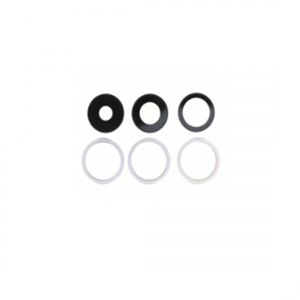 Lentille en verre caméra arrière pour iPhone 14 Pro/14 Pro Max 6pcs in one set Blanc