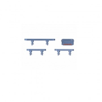 Pack bouton latéral Power Volume Mute (silencieux) pour iPhone 14 Bleu 4pcs in one set