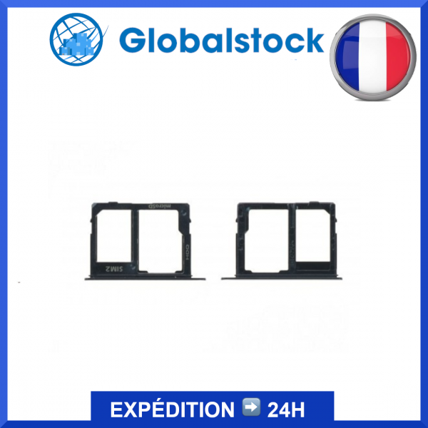 Tiroir SIM + SD pour Samsung Galaxy A6 2018 / A6+ Noir