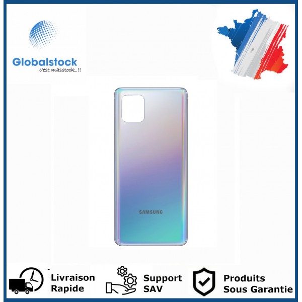 Vitre arrière Samsung Galaxy note 10 lite argent logo + ce
