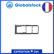 Tiroir Double Sim + SD pour Samsung Galaxy A7 2018 (A750F) Noir