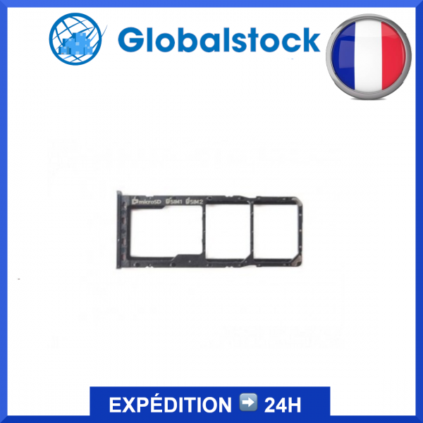 Tiroir Double Sim + SD pour Samsung Galaxy A7 2018 (A750F) Noir
