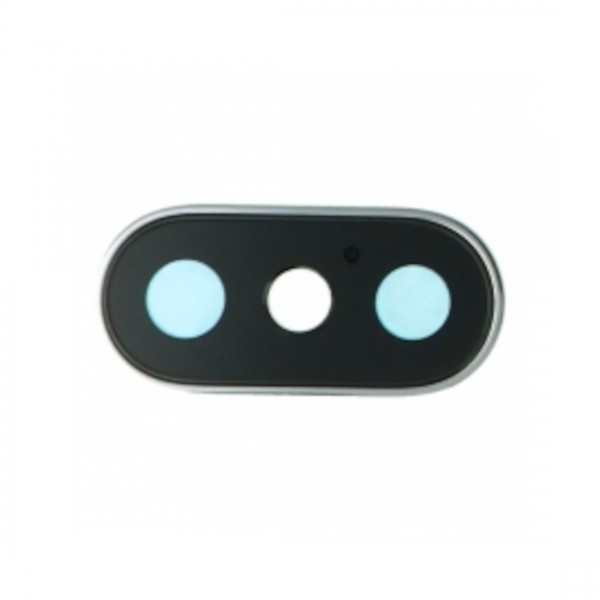 Lentille caméra arrière et adhésive pour iPhone X Blanc