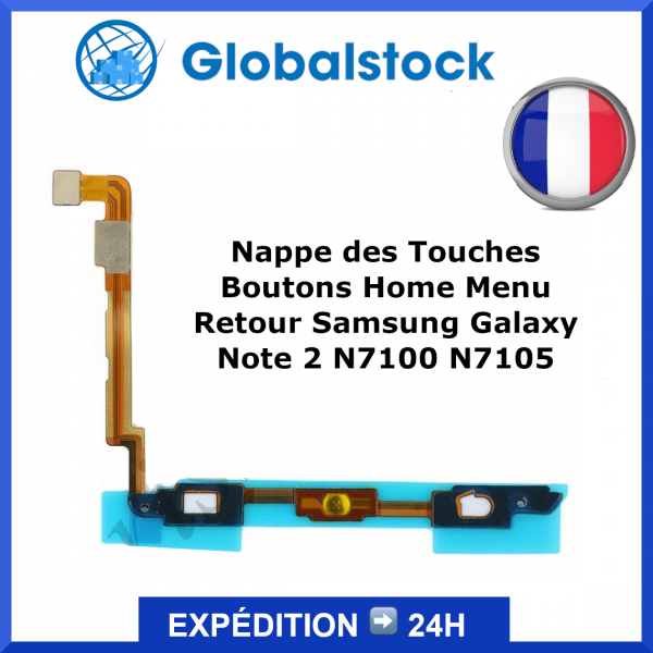Nappe bouton Samsung Galaxy Note 2 N7100 N7105 - Envoi gratuit 24h