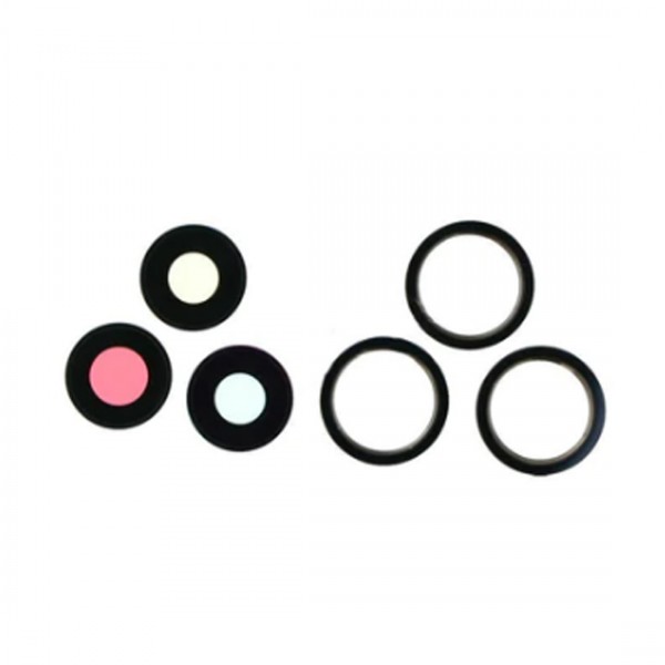 Lentille en verre caméra arrière pour iPhone 12 Pro Noir 6pcs in one set
