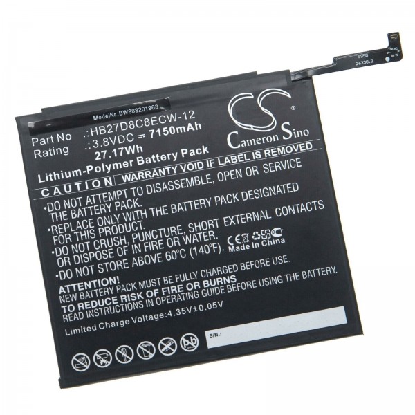 Batterie Huawei MatePad Pro 10,8 5G 2019/MatePad 5G/MatePad 11 2021 HB28D8C8ECW-12 7250mAh - Qualité premium, envoi rapide