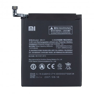 Batterie Xiaomi Redmi Note 5A/Y1/S2/Mi 5X/A1/A1 BN31 3800mAh - Qualité premium, envoi rapide