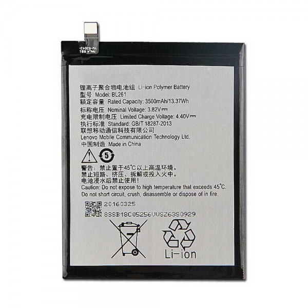 Batterie Lenovo K5 Note (2018) BL261 3500mAh - Qualité premium, envoi rapide