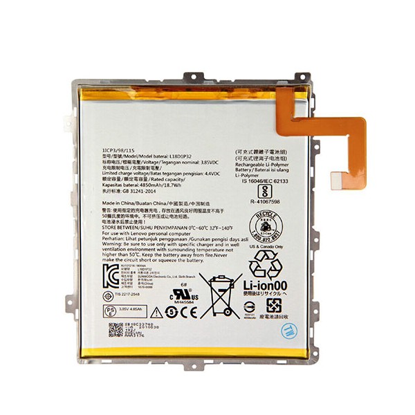 Batterie pour Lenovo Tab M10 TB-X605/Tab M10 HD TB-X505 L18D1P32 4850mAh
