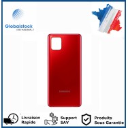 Vitre arriere samsung galaxy note 10 lite rouge logo + ce
