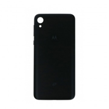 Vitre arrière (cache batterie) pour Motorola Moto E6 Noir + Logo