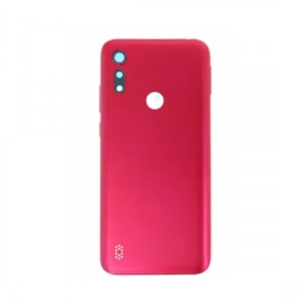 Vitre arrière (cache batterie) pour Motorola Moto E6i Rouge + Logo