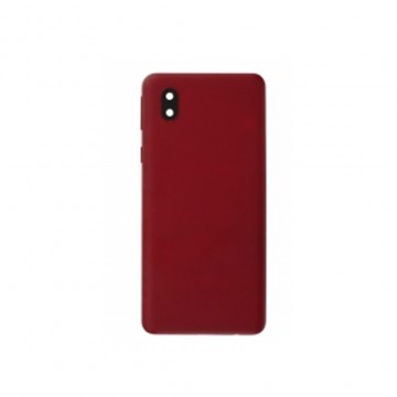 Vitre arrière + Lentille Camera Touches latérales pour Samsung Galaxy A01 Core Rouge