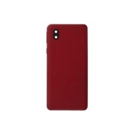 Vitre arrière + Lentille Camera Touches latérales pour Samsung Galaxy A01 Core Rouge