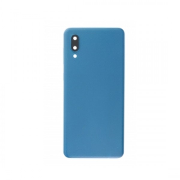 Vitre arrière + Lentille camera avec support pour Samsung Galaxy A02 Bleu