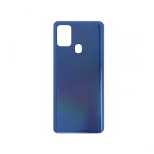 Vitre arrière (cache batterie) avec Adhésif pour Samsung Galaxy A21s A217 Bleu + Logo