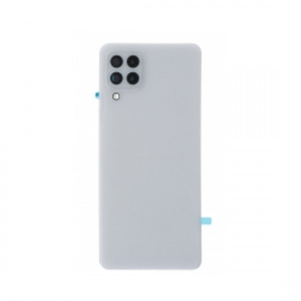 Vitre arrière avec Adhésif + Lentille camera support pour Samsung Galaxy A22 (4G) Blanc + Logo