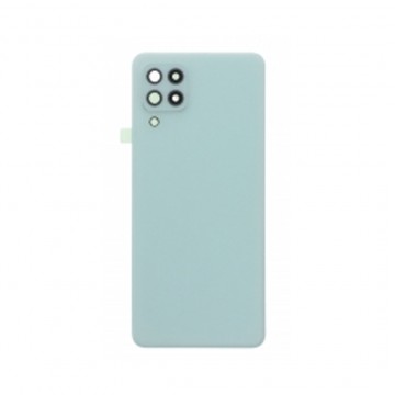 Vitre arrière avec Adhésif + Lentille camera support pour Samsung Galaxy A22 (4G) Vert + Logo