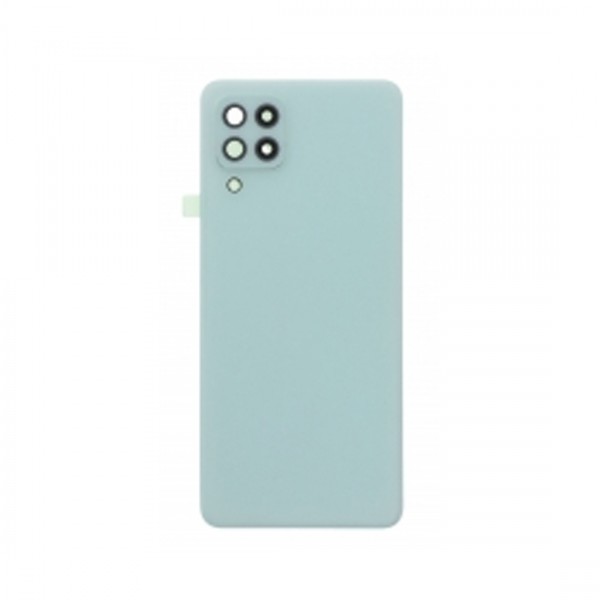 Vitre arrière avec Adhésif + Lentille camera support pour Samsung Galaxy A22 (4G) Vert + Logo