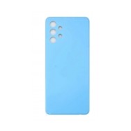 Vitre arrière (cache batterie) avec Adhésif pour Samsung Galaxy A32 5G Bleu + Logo