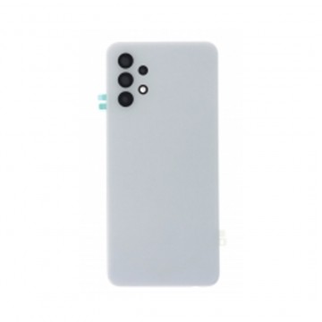Vitre arrière avec Adhésif + Lentille camera support pour Samsung Galaxy A32 5G Blanc + Logo