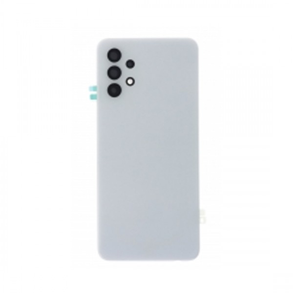Vitre arrière avec Adhésif + Lentille camera support pour Samsung Galaxy A32 5G Blanc + Logo