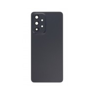 Vitre arrière avec Adhésif + Lentille camera support pour Samsung Galaxy A33 5G A336 Noir + Logo