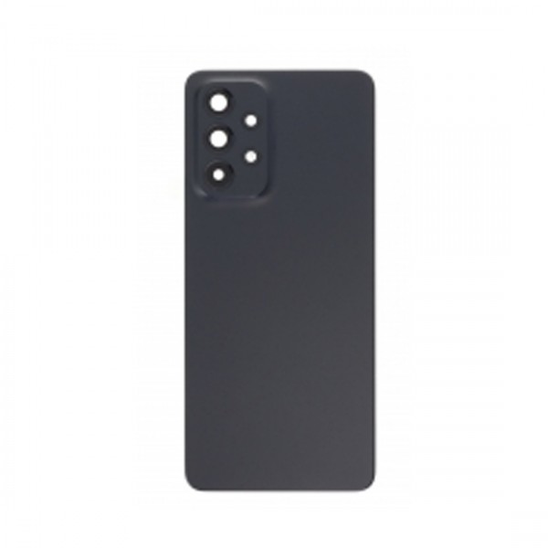Vitre arrière avec Adhésif + Lentille camera support pour Samsung Galaxy A33 5G A336 Noir + Logo