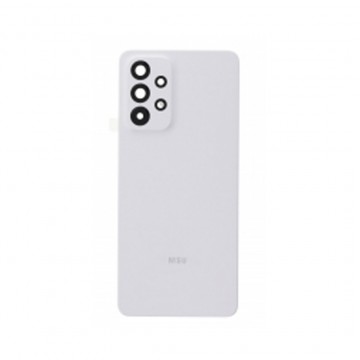 Vitre arrière avec Adhésif + Lentille camera support pour Samsung Galaxy A33 5G A336 Blanc + Logo
