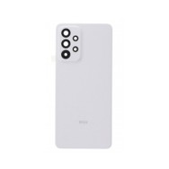 Vitre arrière avec Adhésif + Lentille camera support pour Samsung Galaxy A33 5G A336 Blanc + Logo