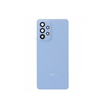 Vitre arrière avec Adhésif + Lentille camera support pour Samsung Galaxy A33 5G A336 Bleu + Logo