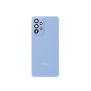 Vitre arrière avec Adhésif + Lentille camera support pour Samsung Galaxy A33 5G A336 Bleu + Logo