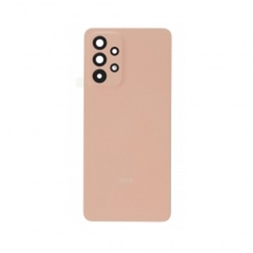 Vitre arrière avec Adhésif + Lentille camera support pour Samsung Galaxy A33 5G A336 Rose + Logo