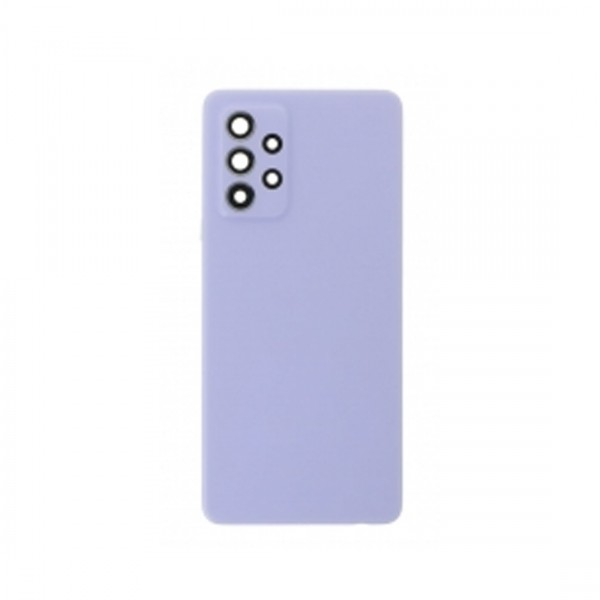 Vitre arrière avec Adhésif + Lentille camera support pour Samsung Galaxy A52 A525/A52 5G/A52s 5G A528 Violet + Logo