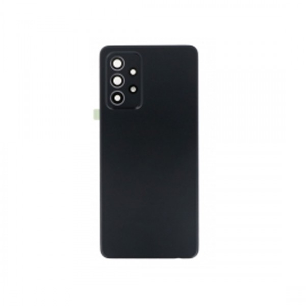 Vitre arrière avec Adhésif + Lentille camera support pour Samsung Galaxy A52 A525/A52 5G/A52s 5G A528 Noir + Logo