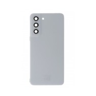 Vitre arrière avec Adhésif + Lentille camera support pour Samsung Galaxy S21 FE 5G G990 Blanc