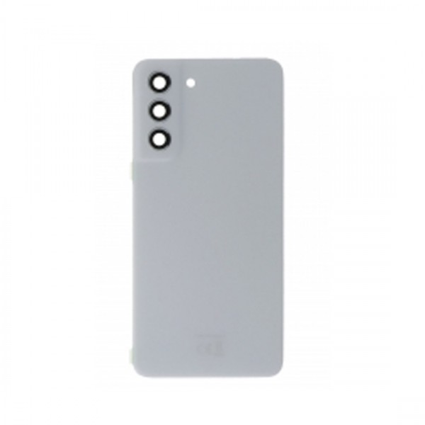 Vitre arrière avec Adhésif + Lentille camera support pour Samsung Galaxy S21 FE 5G G990 Blanc