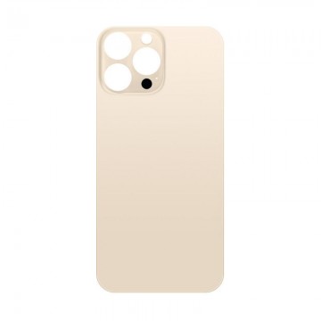 Vitre Arrière pour iPhone 13 Pro Max avec Gros Trou Or et Adhésif