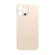 Vitre Arrière pour iPhone 13 Pro Max avec Gros Trou Or et Adhésif