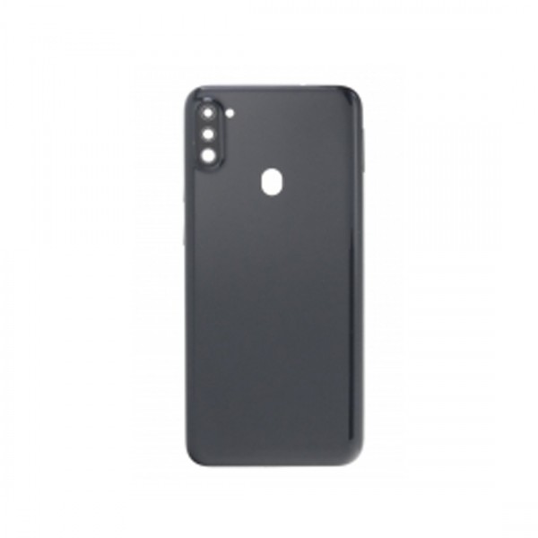 Vitre arrière avec Adhésif + Lentille camera + support pour Samsung Galaxy A11 A115U Noir + Logo