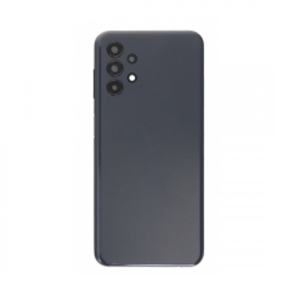 Vitre arrière avec Adhésif + Lentille camera + support pour Samsung Galaxy A13 A135 Noir + Logo