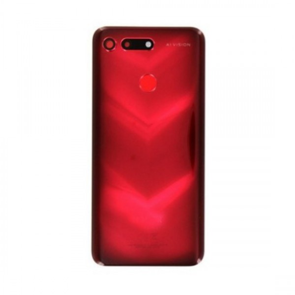 Vitre arrière (cache batterie) avec lentille camera pour Huawei Honor View 20 Rouge + Logo