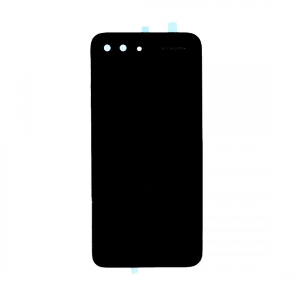 Vitre arrière avec Adhésif + Lentille camera + support pour Huawei Honor 10 Noir + Logo