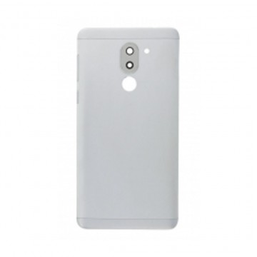Vitre arrière avec Lentille camera + support pour Huawei Honor 6X Argent + Logo