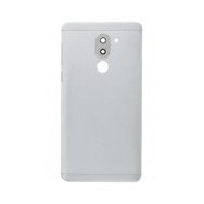 Vitre arrière avec Lentille camera + support pour Huawei Honor 6X Argent + Logo